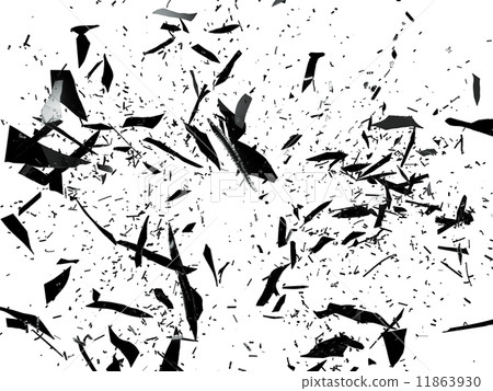 Pieces of black Shattered glass on white Pieces of black Shattered glass on white 11863930