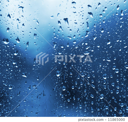 Natural water drops on glass Natural water drops on glass 11865000