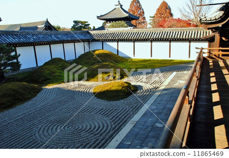 京都Tofukuji寺廟長的庭院風景 京都Tofukuji寺廟長的庭院風景 11865469