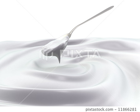 Cream and spoon 11866281