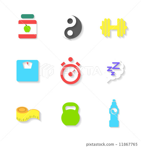 Set of Flat Fitness Icons. Vector illustration - Stock Illustration ...