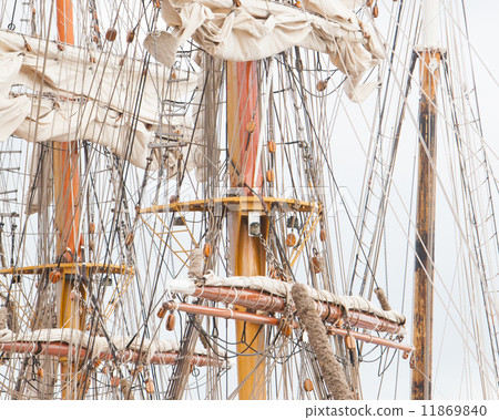 Old sail and old ship masts Old sail and old ship masts 11869840