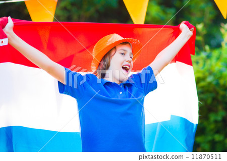 Dutch football fan, little boy cheering Dutch football fan, little boy cheering 11870511