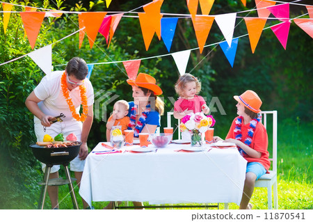 Dutch family having grill party Dutch family having grill party 11870541