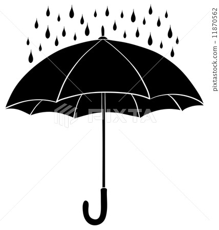 Umbrella and rain, silhouettes Umbrella and rain, silhouettes 11870562