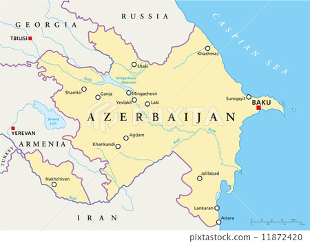 Azerbaijan Political Map 11872420