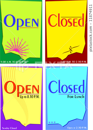 Sign Open Closed Template - Stock Illustration [11874911] - PIXTA