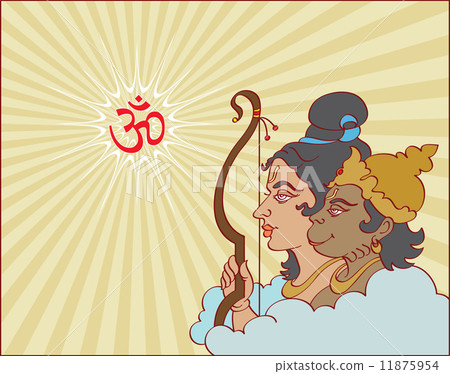 Lord Rama With Hanuman Ape (Monkey) God Lord Rama With Hanuman Ape (Monkey) God 11875954