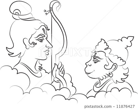 Lord Rama With Hanuman Ape (Monkey) God 11876427
