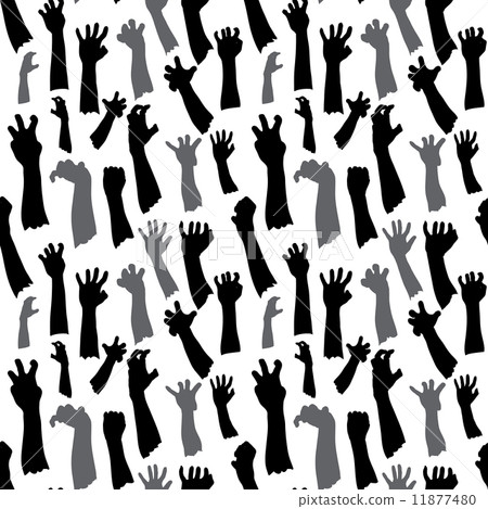 Seamless pattern of silhouette set of hands Seamless pattern of silhouette set of hands 11877480