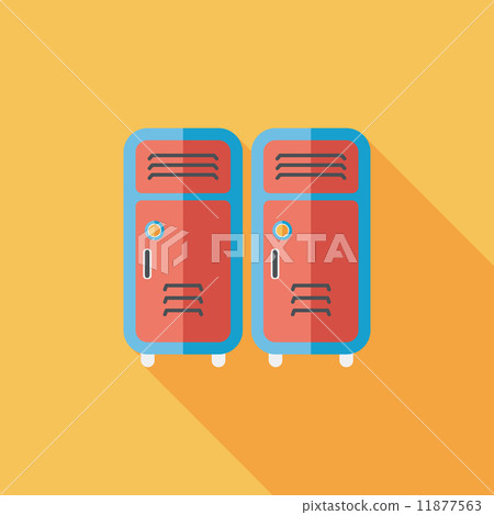 school lockers flat icon with long shadow,eps10 11877563