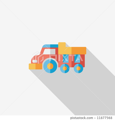 Dump truck flat icon with long shadow,eps10 11877568