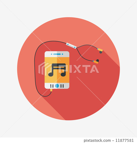 smartphone and headset flat icon with long shadow,eps10 smartphone and headset flat icon with long shadow,eps10 11877581