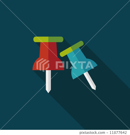 push pin flat icon with long shadow,eps10 11877642