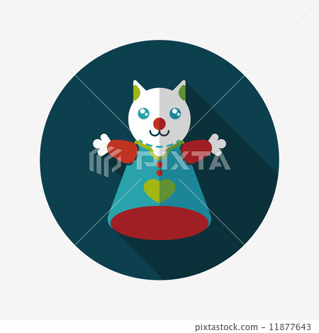 cat hand puppet flat icon with long shadow,eps10 11877643