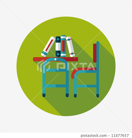 Vintage school desk flat icon with long shadow,eps10 11877657