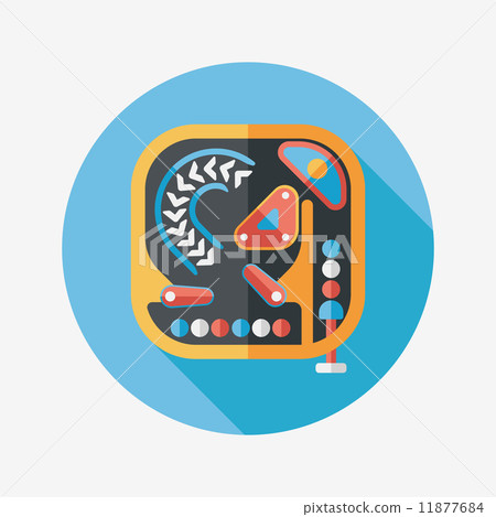 Pinball flat icon with long shadow,eps10 11877684