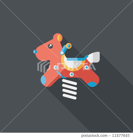 playground toy horse flat icon with long shadow playground toy horse flat icon with long shadow 11877685