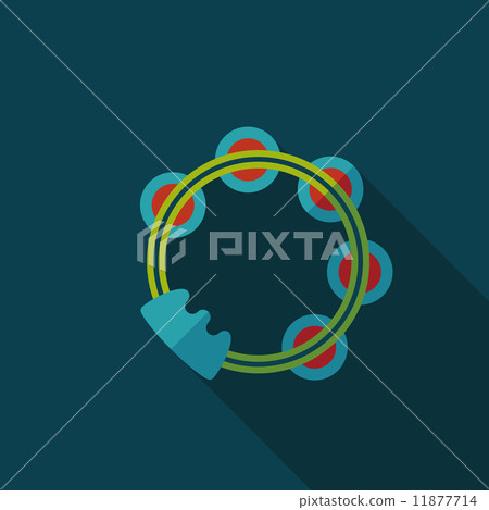 tambourine flat icon with long shadow 11877714