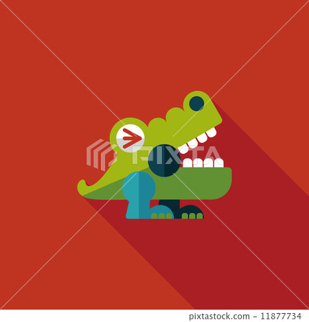 crocodile toy flat icon with long shadow,eps10 11877734