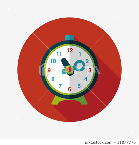 alarm clock flat icon with long shadow,eps10 alarm clock flat icon with long shadow,eps10 11877770
