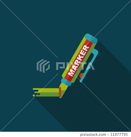 Highlighter flat icon with long shadow,eps10 11877795