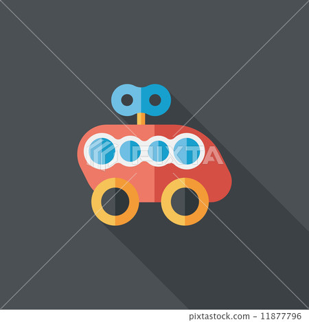 toy car flat icon with long shadow 11877796