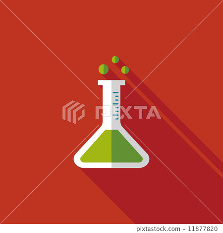 test tube flat icon with long shadow 11877820