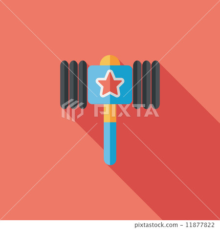 toy hammer flat icon with long shadow,eps10 11877822