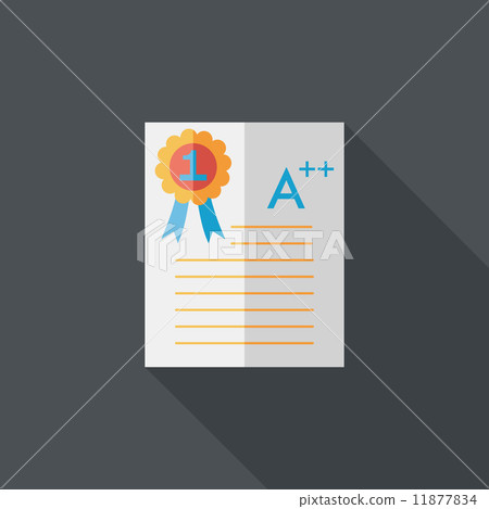 A plus grade in the notebook,flat icon with long shadow,eps10 A plus grade in the notebook,flat icon with long shadow,eps10 11877834