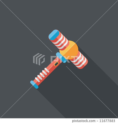 toy hammer flat icon with long shadow,eps10 11877883