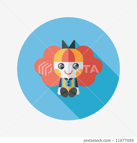 girl doll toy flat icon with long shadow,eps 10 girl doll toy flat icon with long shadow,eps 10 11877888