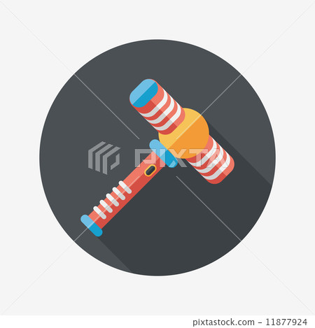 toy hammer flat icon with long shadow,eps10 11877924