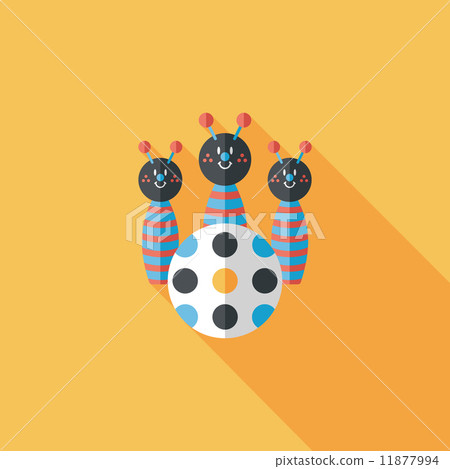 Bowling toy flat icon with long shadow,eps10 11877994