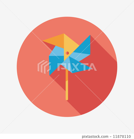 Windmill flat icon with long shadow - Stock Illustration [11878110] - PIXTA