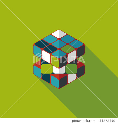 toy cube flat icon with long shadow,eps10 11878150