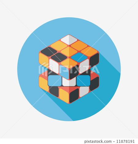 toy cube flat icon with long shadow,eps10 11878191