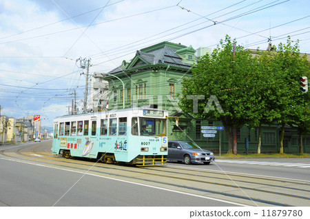 Hakodate Tramen running through the city Hakodate Tramen running through the city 11879780
