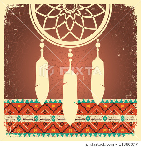 Dream catcher poster with ethnic ornament 11880077