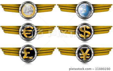 Euro Dollars Pound Yen Metal Wings 11880280