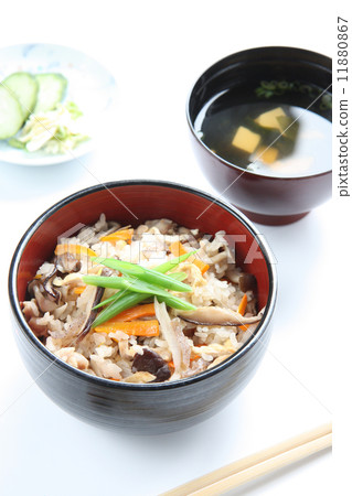 Rice cooked rice white back vertical position 11880867