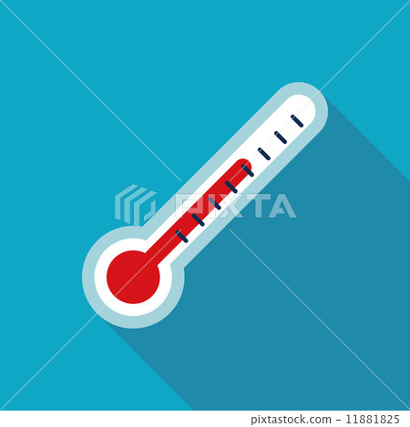 Flat thermometer style Icon with long shadows 11881825