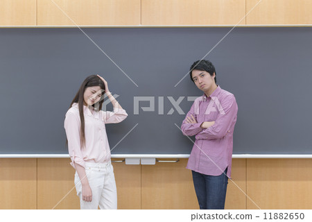 College Student Afflicted Classroom Blackboard College Student Afflicted Classroom Blackboard 11882650