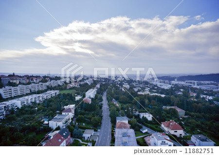 Highly detailed aerial city view 11882751