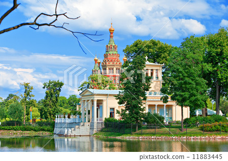 Russia.  A kind on Peter and Pavel's church through Olga's pavilion. 11883445