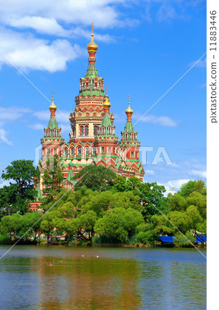 Russia, Peterhof and the Church of St. Peter and Paul Church 11883446