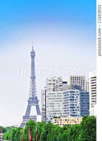 Paris industrial kind on Eiffel tower and building.. 11883633