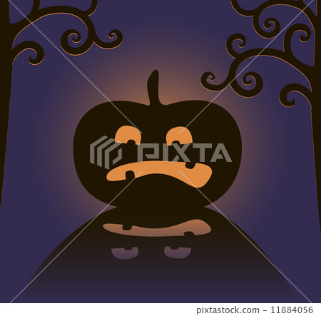 Happy Halloween card with pumpkin. Happy Halloween card with pumpkin. 11884056