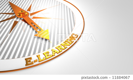 E-Learning on White with Golden Compass. 11884067