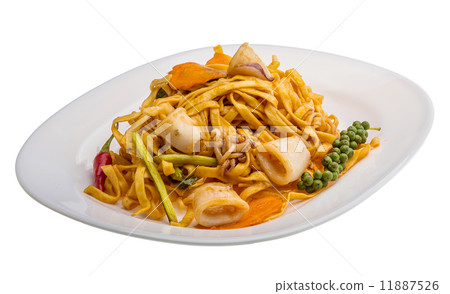 Fried noodles with calamari Fried noodles with calamari 11887526